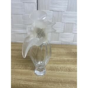 L’Air Du Temps Nina Ricci France Crystal Perfume Bottle Frosted Doves 3.3oz 5.5”